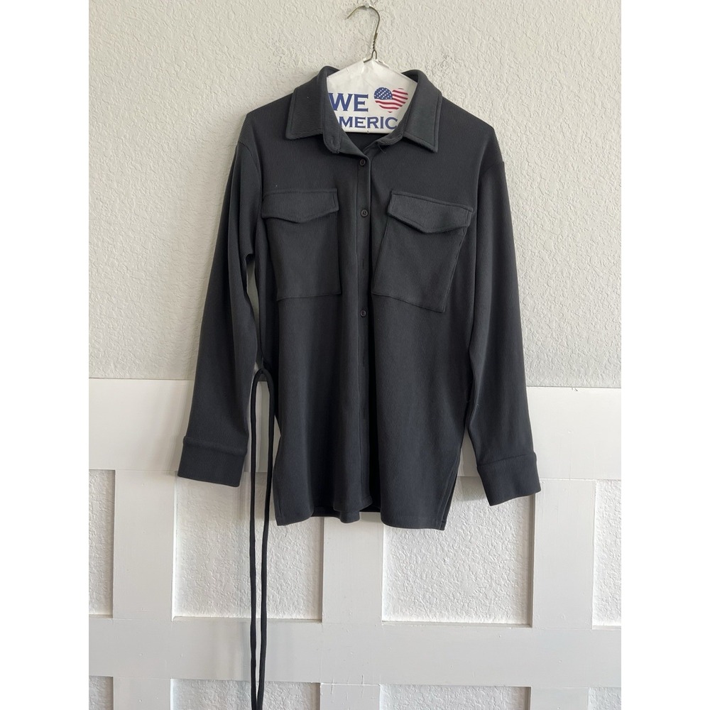 all:row Mod Ref Odette Gray TM1551 Button Soft Belted Shacket Jacket M